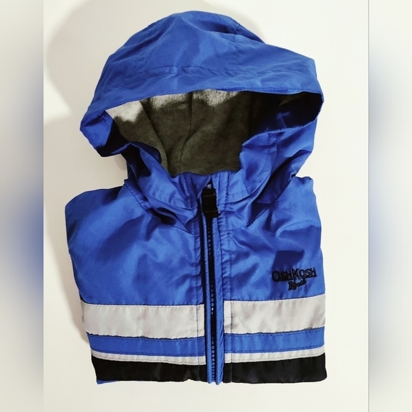 CARTER'S blue rain jacket with gray fleece inner layer for babies 18 months - Picture 2 of 6